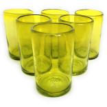 Solid Yellow 14 oz Drinking Glasses (set of 6)